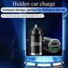200W Compact Car Charger USB Fast Charging Adapter Dual Port Mini Phone Charger