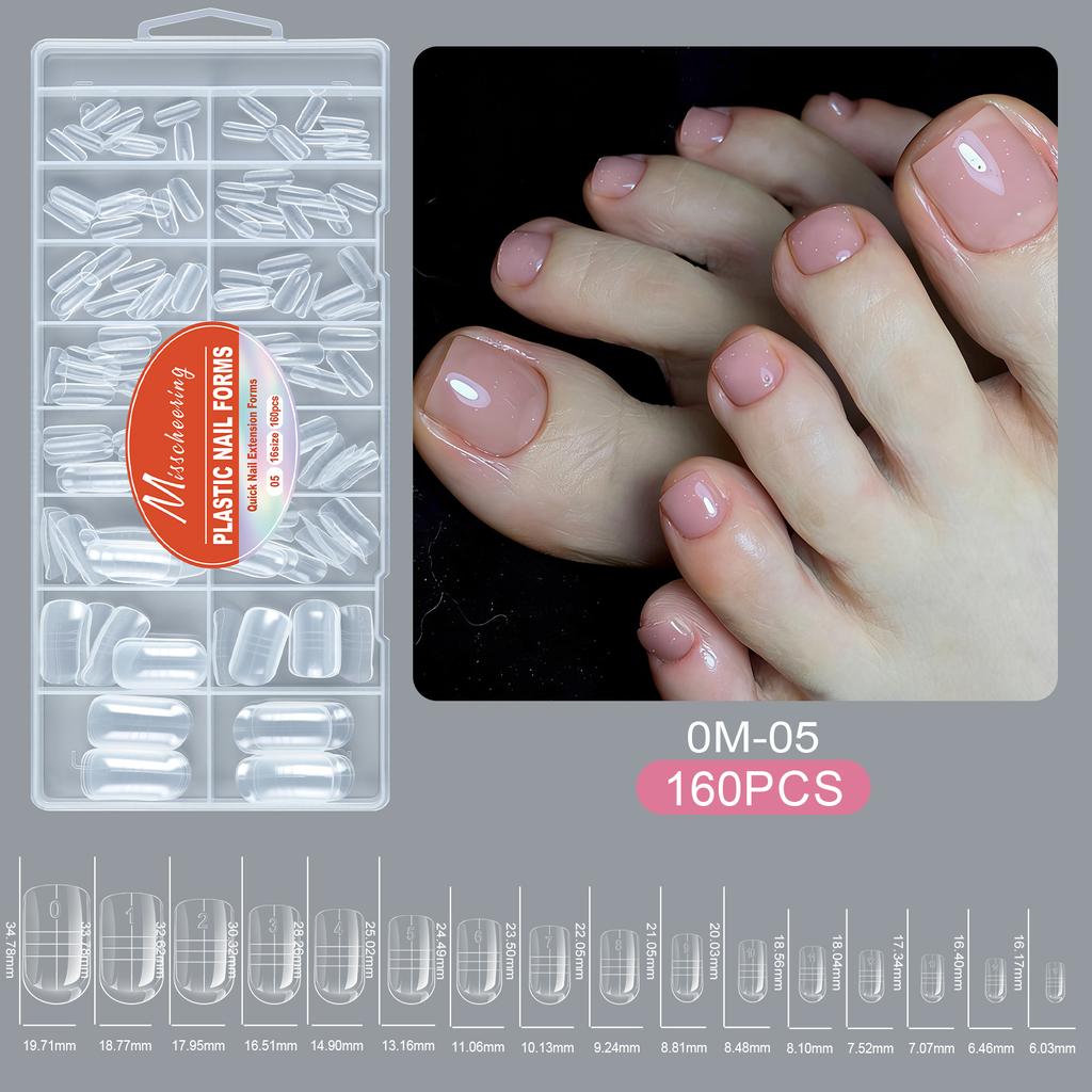 New 160pcs Claw Dual Nail Form False Nail Tips Quick Building Gel Molds Full Cover Fingertips Forms Nails Extension Supplies
