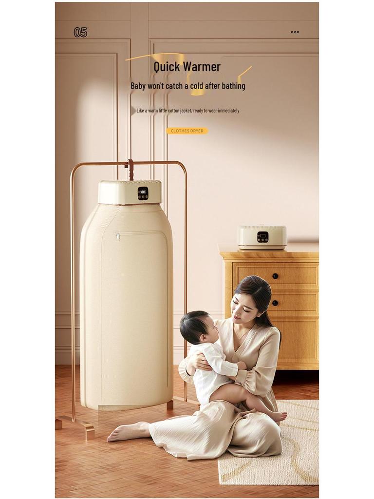 Portable Folding Clothes Dryer - Quick Dry, Sterilizes, Removes Dust Mites for Adults & Kids