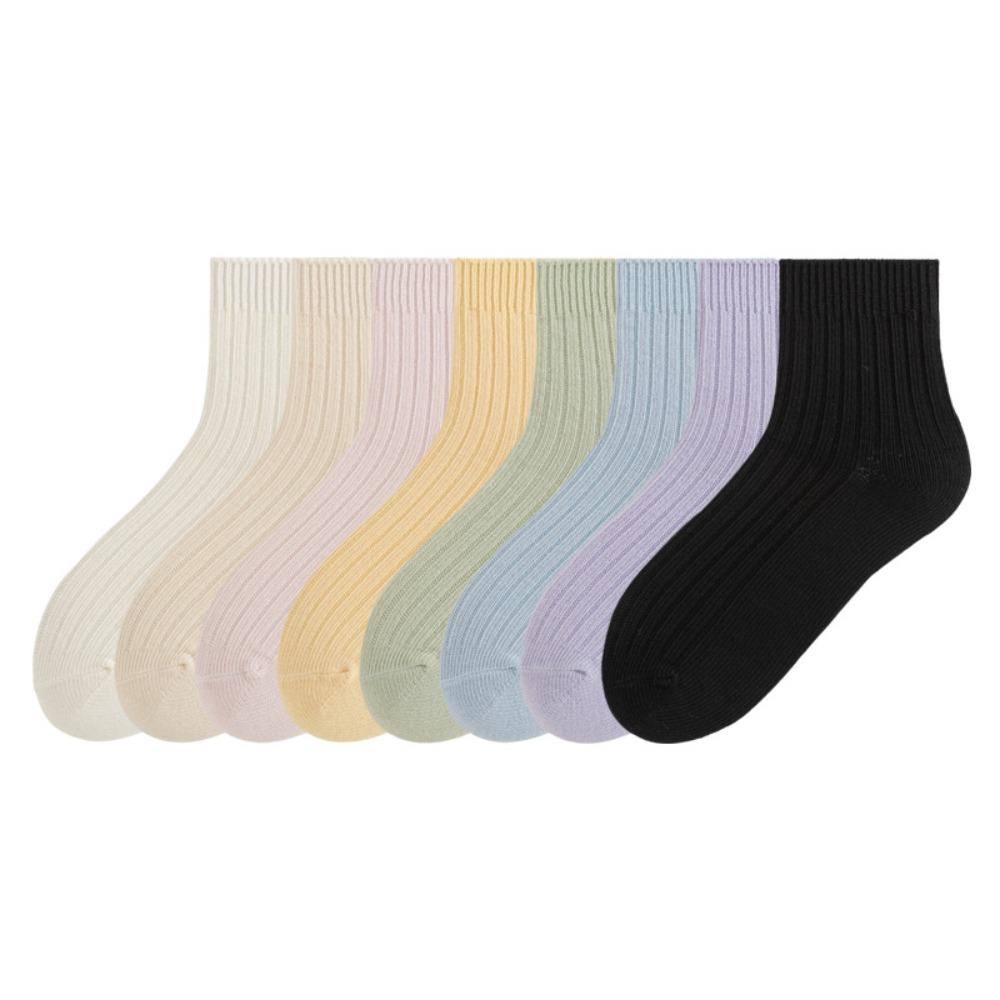 10Pairs Breathable Mid Tube Socks Candy Color Sweet Socks Women Mid-calf Socks  Streetwear