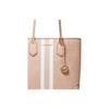 Michael Kors MK Eva Monogram Logo Stripe Color Block Faux Leather Tote Bag Women Tote Bags Ballet-Pink 30T9GV0T7B-641