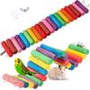 Squirrel Chinchilla Colorful Wooden Gerbil Rainbow Ladder Climbing Stairs Bridge Hamster Toys