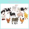 Realistiske Gårdsdyrfigurer PVC-materiale Med Kylling And Ku For Barn Læringsleketøy