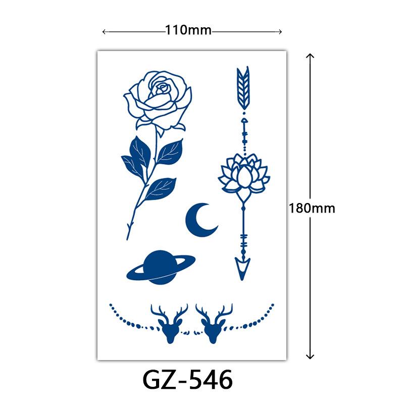 Tattoo-Aufkleber mit Fruchtsaft, Tattoo-Aufkleber mit Kräutern, semi-permanente Tattoo-Aufkleber mit englischen Buchstaben