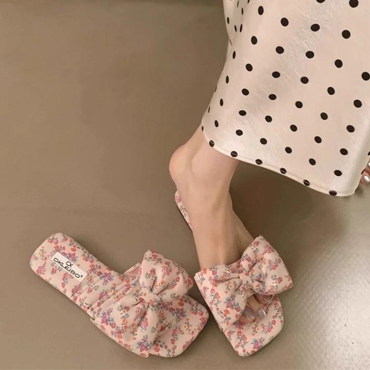 Fashion Women'S Fashion Slipper Casual Solid Crystal Roman Flat Slippers Sandals Shoes Women'S Outdoor Beach Sandals