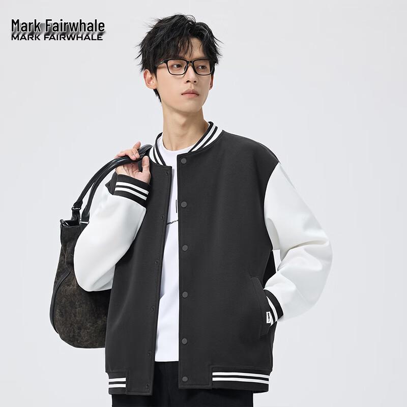 

Mark Fairwhale Men s Color-Block Baseball Collar Sweatshirt L