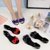 Fashion Bow Jelly Flats Women'S Flat Pvc Fish Mouth Sandals