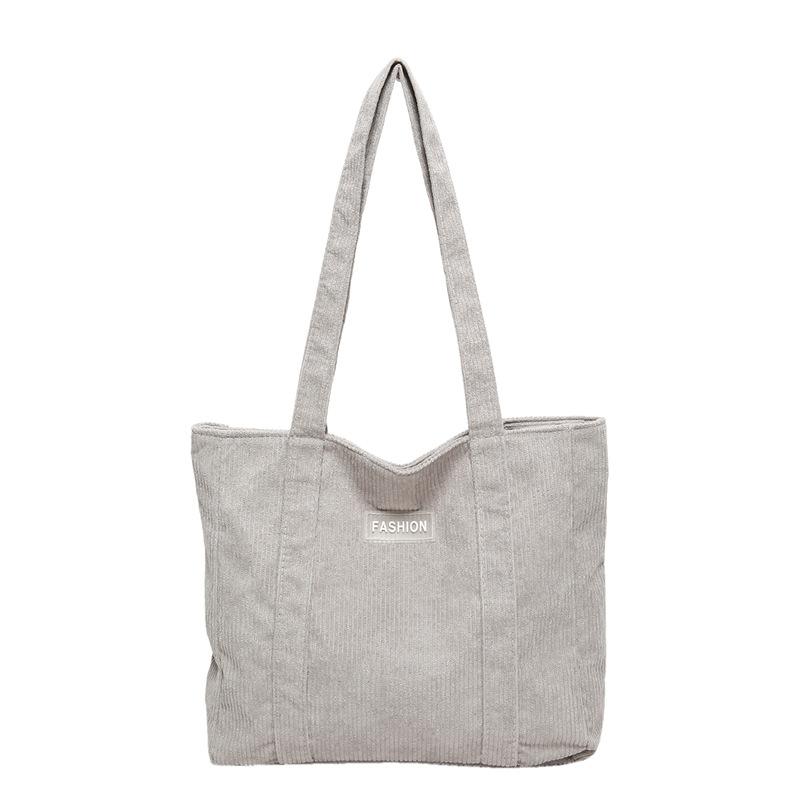 

Вельветова сумка жіноча сумка 2024 новий простий і модний великої місткості в літературно-художньому стилі приміська сумка через плече світло-сірого кольору