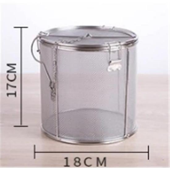 Big Stainless Steel Fine Mesh Strainer Gravy Soup Taste Spice Box Basket Brine Hot Pot Slag Separation Colander Strainers Basket