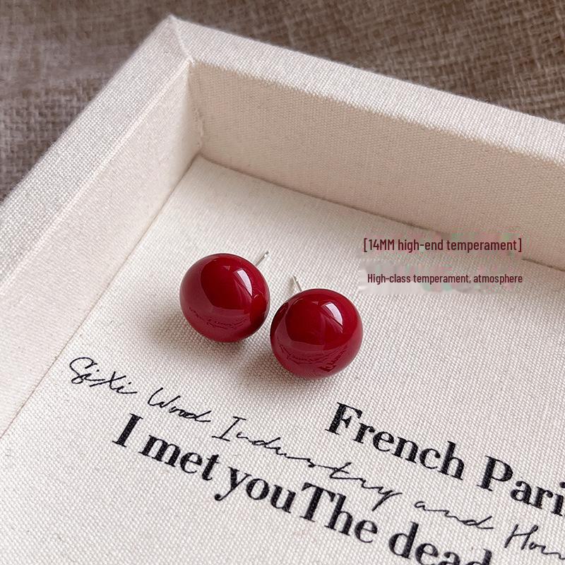 Náušnice Ankola Red Pearl - Elegantní lehký luxus pro podzim a zimu