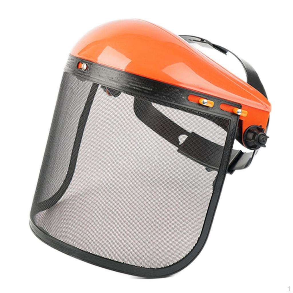 Safety Protective Helmet, Visor, Heavy Duty Metal Mesh for , Mower,