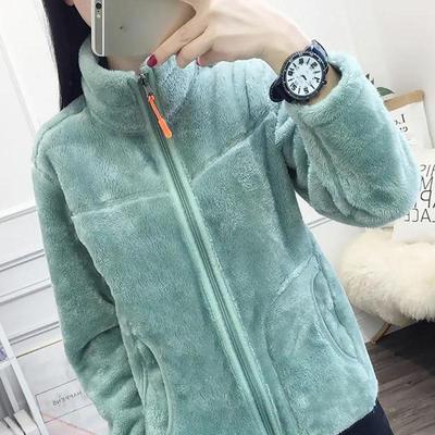 Dámská oboustranná bunda Polar Fleece Fashion Winter Plus Sametové zesílení Hřejivost Krátká Outdoorová bunda s stojáčkem Vhodné pro ženy