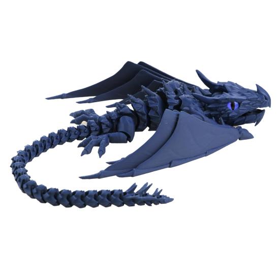 

3D Printed Articulated Dragon with Wings Fidget Dragon Toy with Flexible Jaw Winged Dragon Desktop Pet for Home Office Decor Stress Relief