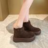 Women's fashion lightweight soft sole winter warm fur one snow boots padded lining non-slip casual sports cotton boots