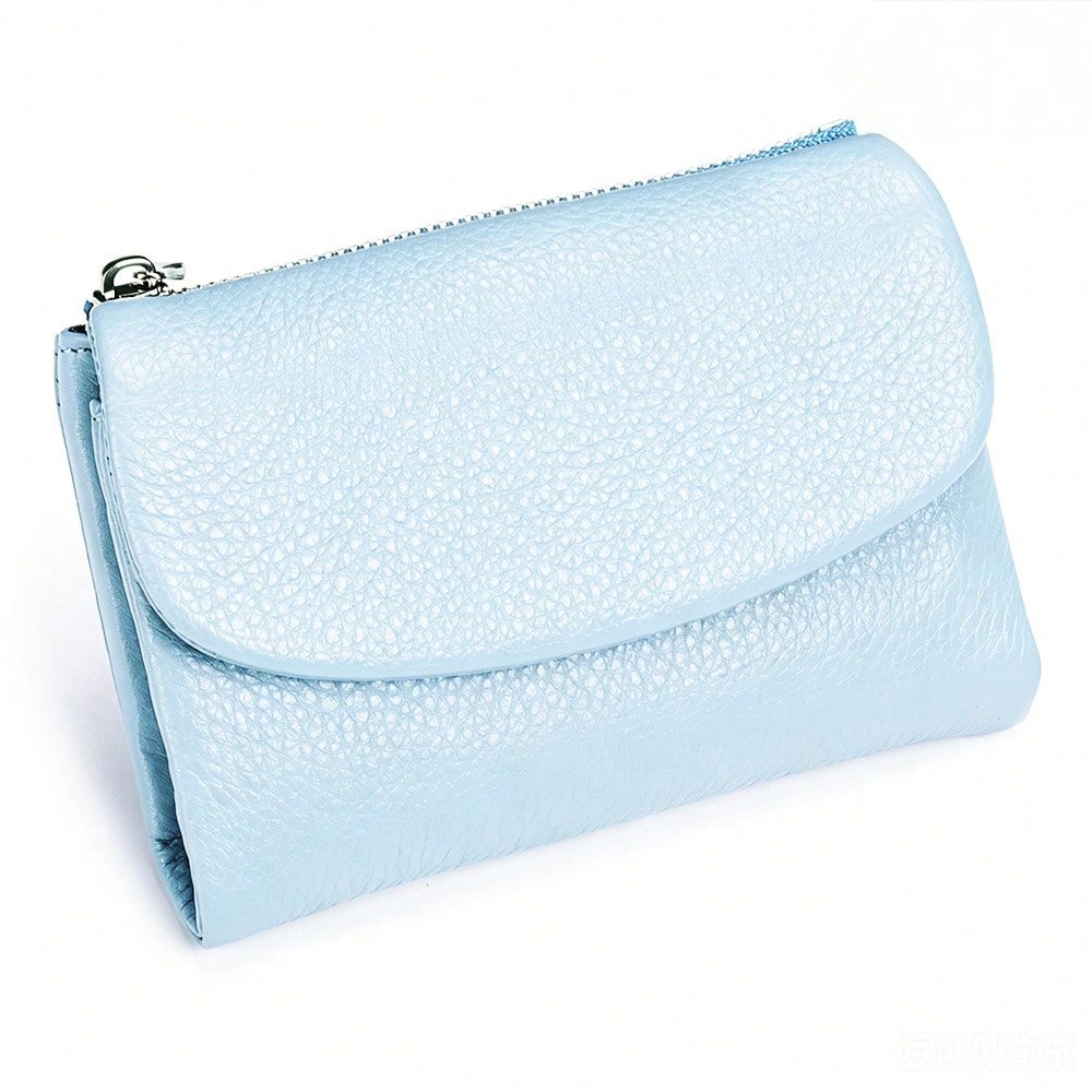 Nouveau portefeuille, style court, texture à la mode, pochette portable, sac de rangement grande capacité, portefeuille, femme. blue multicolore