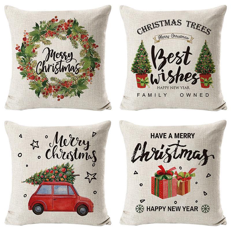 Christmas Pillow Home European Linen Sofa Cushion Cushion New Pillow Case