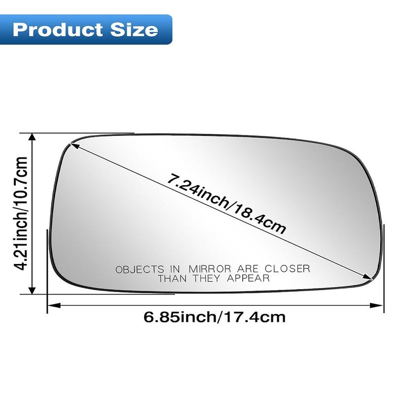 Replacement Left Right Side Door Heated Wing Mirror Glass Rearview Mirror for Toyota Camry 2007 2008 2009 2010 2011 LHD