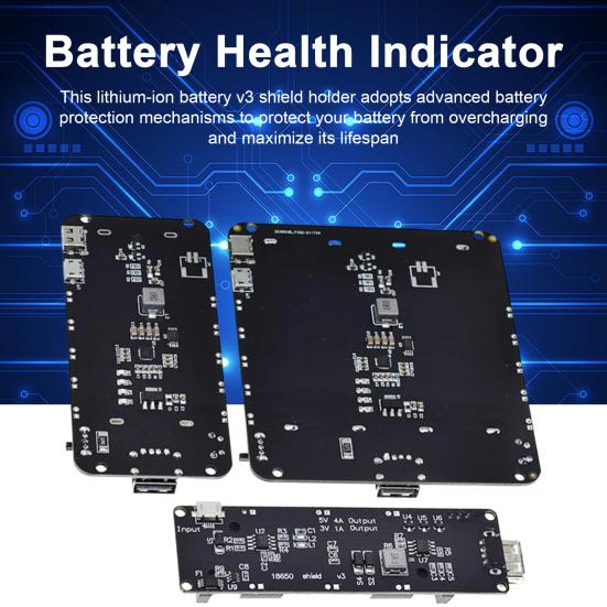 Battery Holder with LED Indicator USB Port Over-Temperature Protection Universal Battery Protection Holder for Raspberry Pi