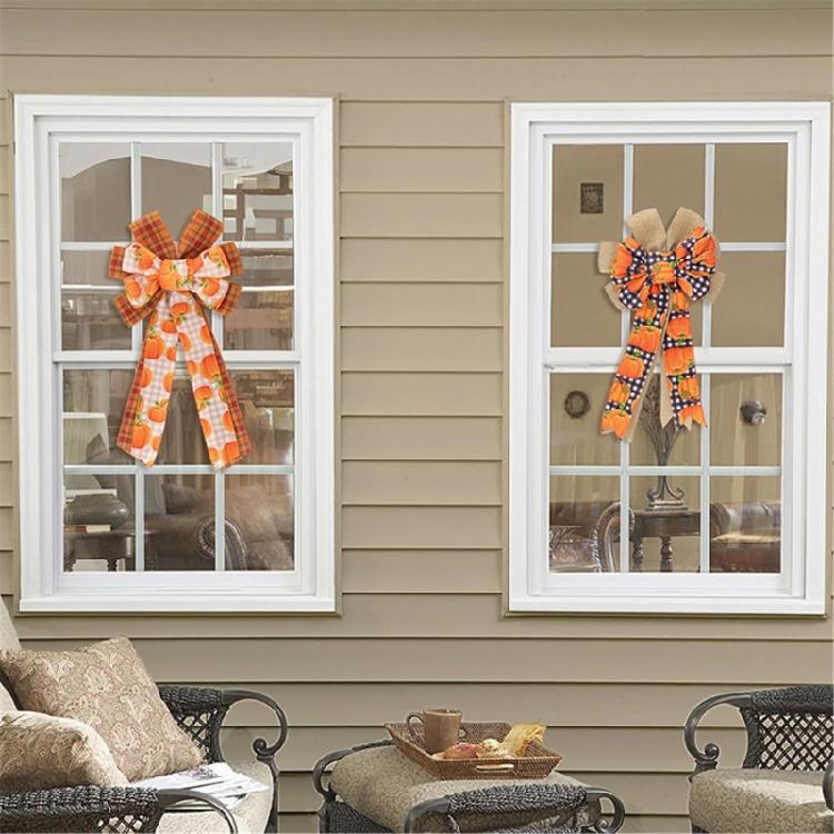 Butterfly Knot Thanksgiving Hanging Door Decoration Handmade Polyester Ribbon Bowknot Ornament Festives Accessories