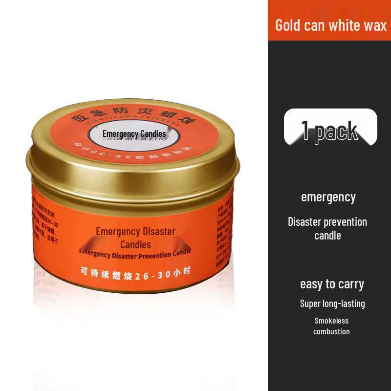 Emergency High-Grade Smokeless Odorless Candle for Power Outages – Windproof, Waterproof for Outdoor Camping 50g золотой