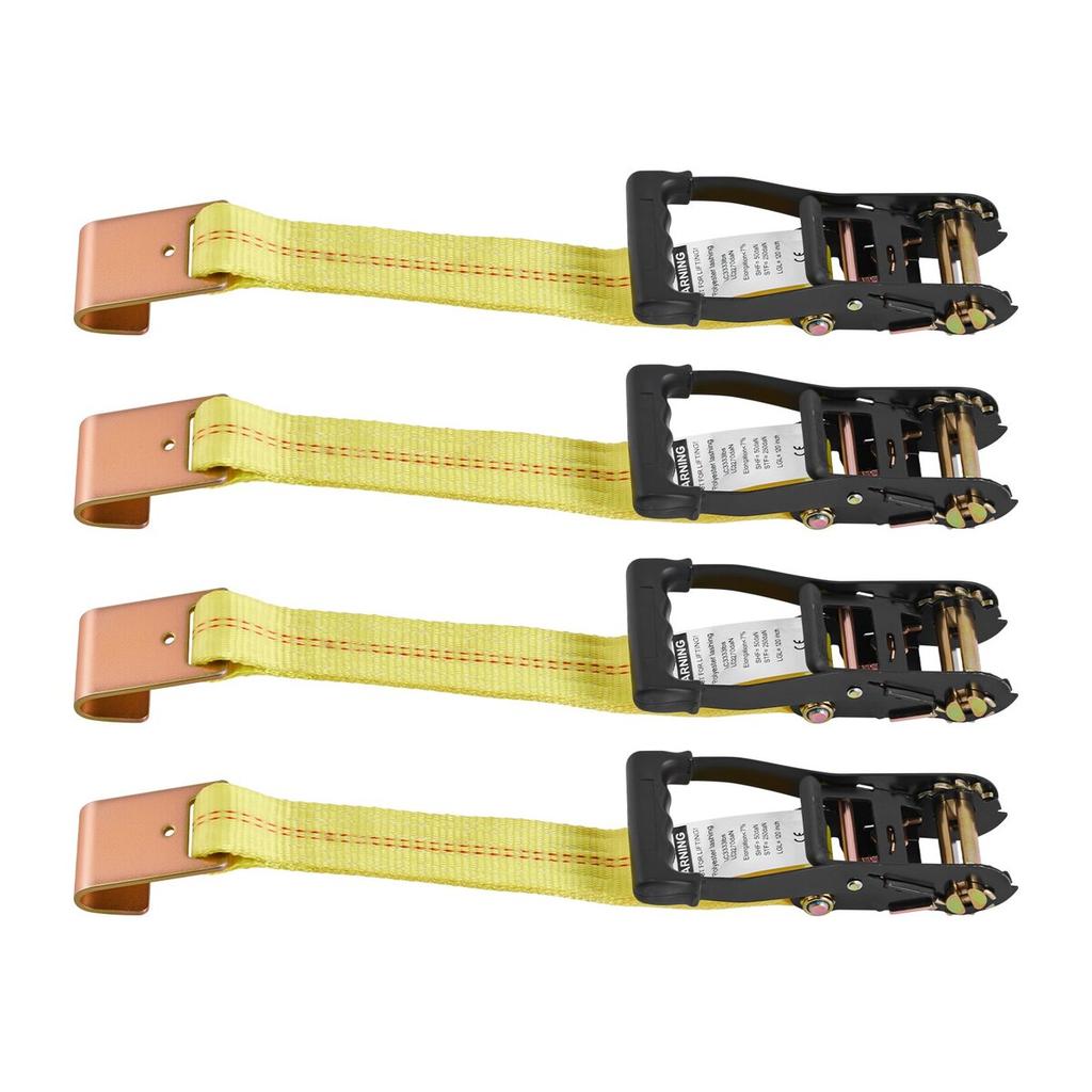 Wheel Chock Tie-Down Kit, Tire-Style Motorcycle Tie-Down System, Car Tie Down Kit with Flat Hook, Break Strength 4540 Kg & Working Load 1512 Kg