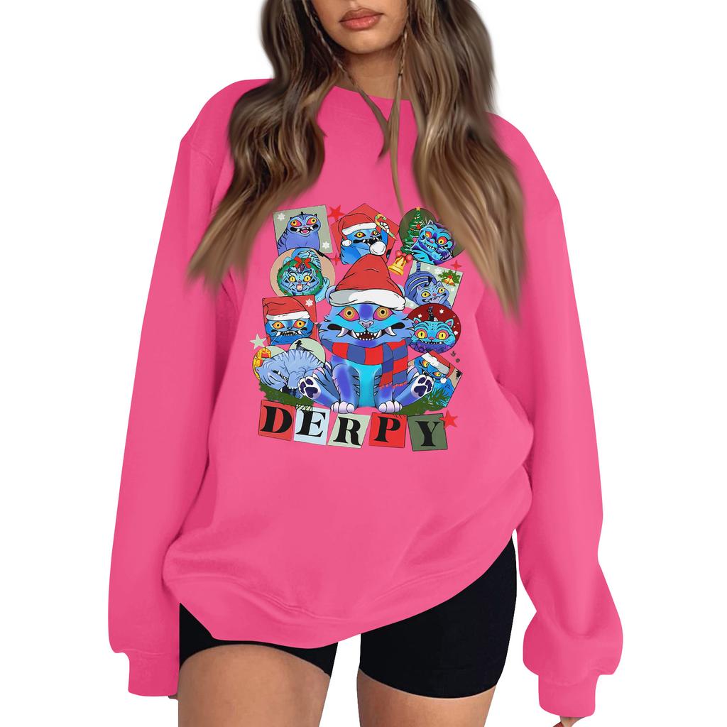 Women's Fashion Long-Sleeve Pullover Sweatshirt With Fun Movie-Themed Print