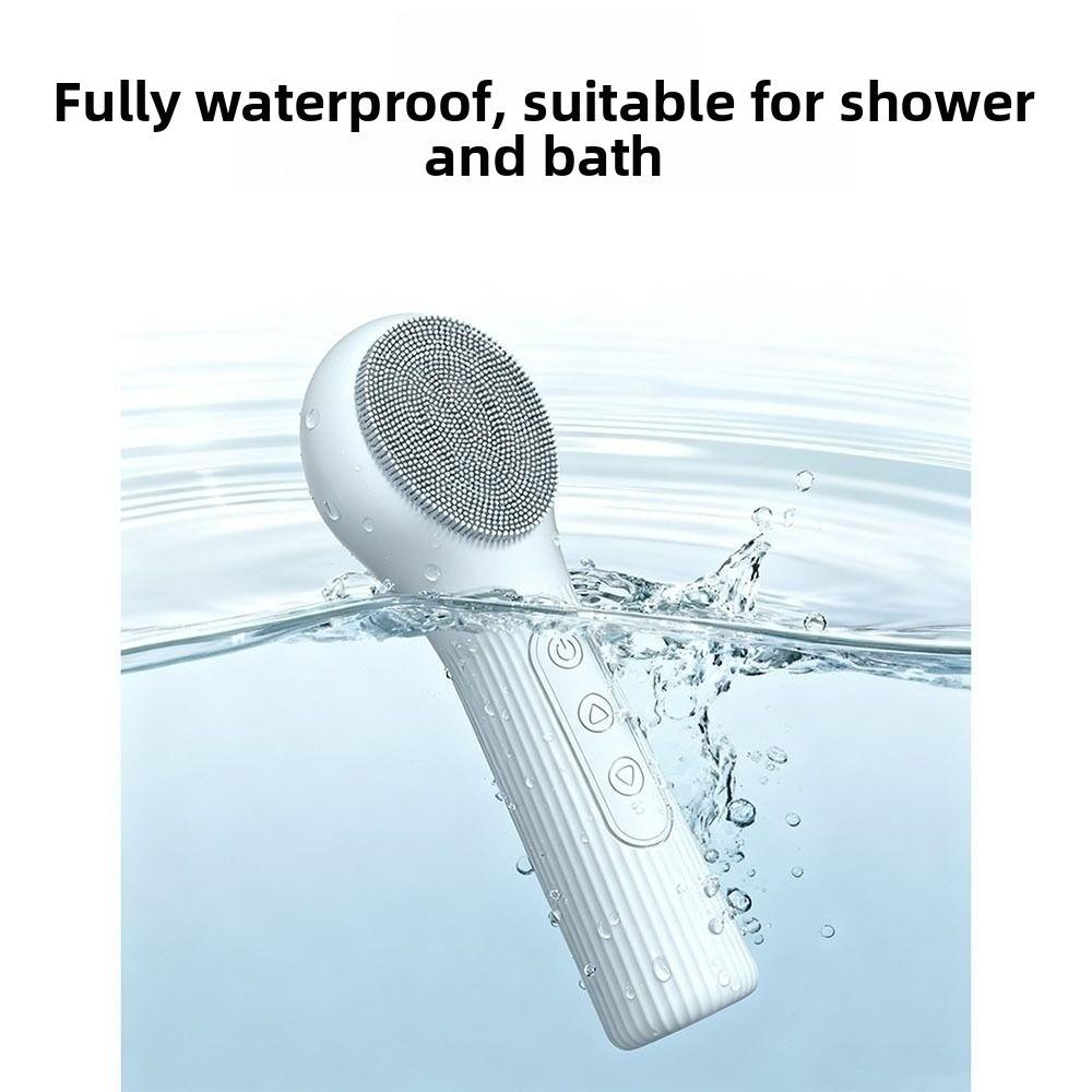 Waterproof Silicone Facial Cleanser Ultrasonic Heated Facial Brush Face Scrubber Household Use