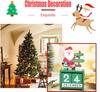 Christmas  Wooden Calendar with Blocks,Santa Snowman Deer Decor for Holiday/Farmhouse/Kitchen/Table/Room, Children Toys & Gifts