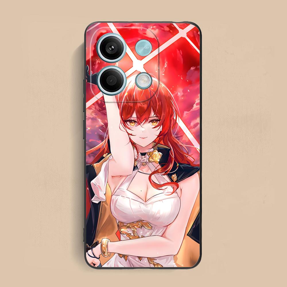 HSR Himeko Matte TPU Mobile Phone Case for Xiaomi Redmi 15 14 13 12 A5 3 2 1 C Plus 4G 5G Colorful Printing Cover