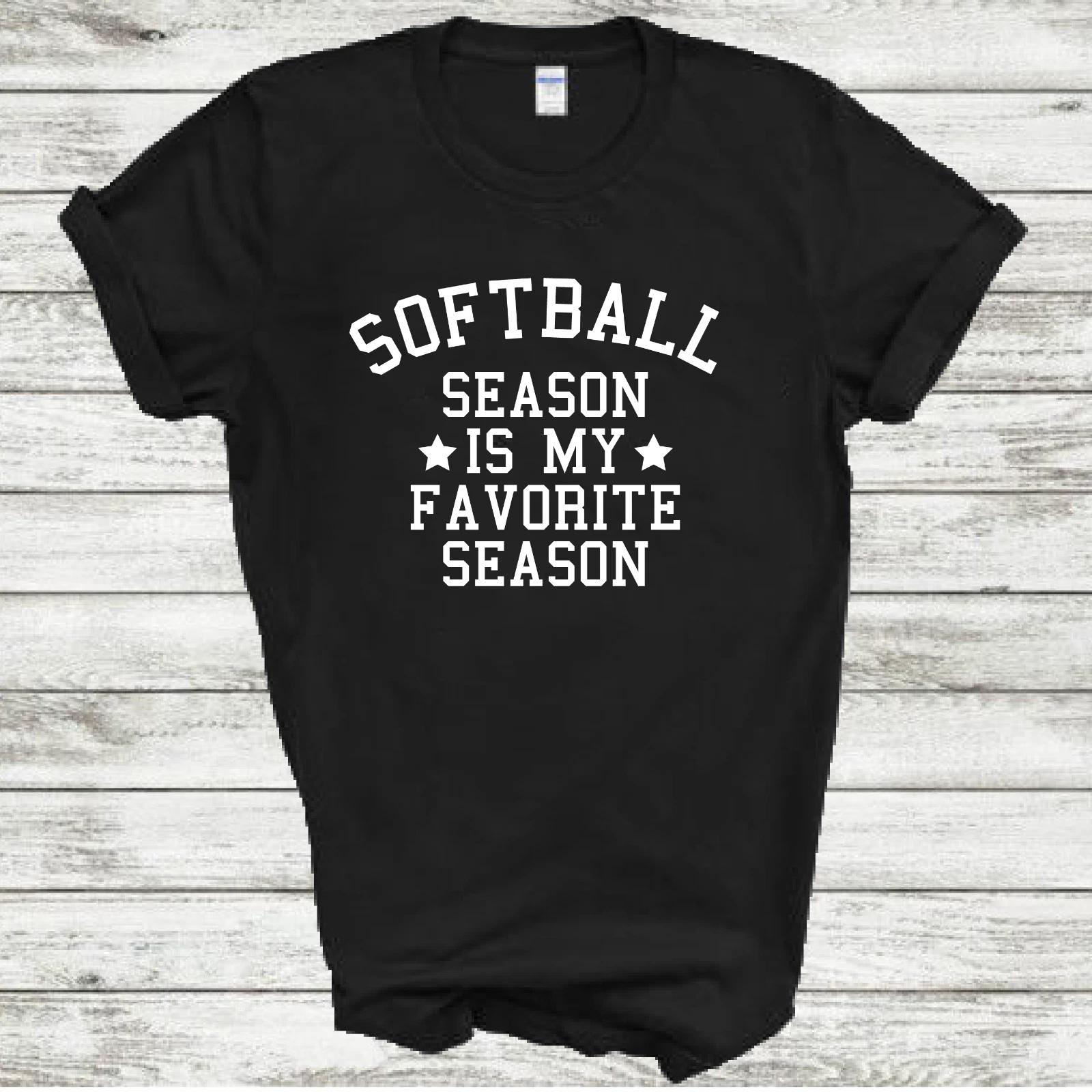 Softball Season Is My Favorite Season Funny Mens Cotton T-Shirt XL