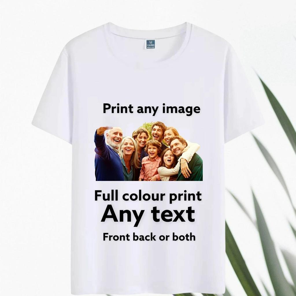 Personalised T Shirt Custom Your Photo Logo Text Shirt Printed