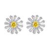 Delicate Small Flower Stud Earrings Fresh Style Yellow Daisy Floral Ear Accessory For Women Daily Wear Statement Jewelry