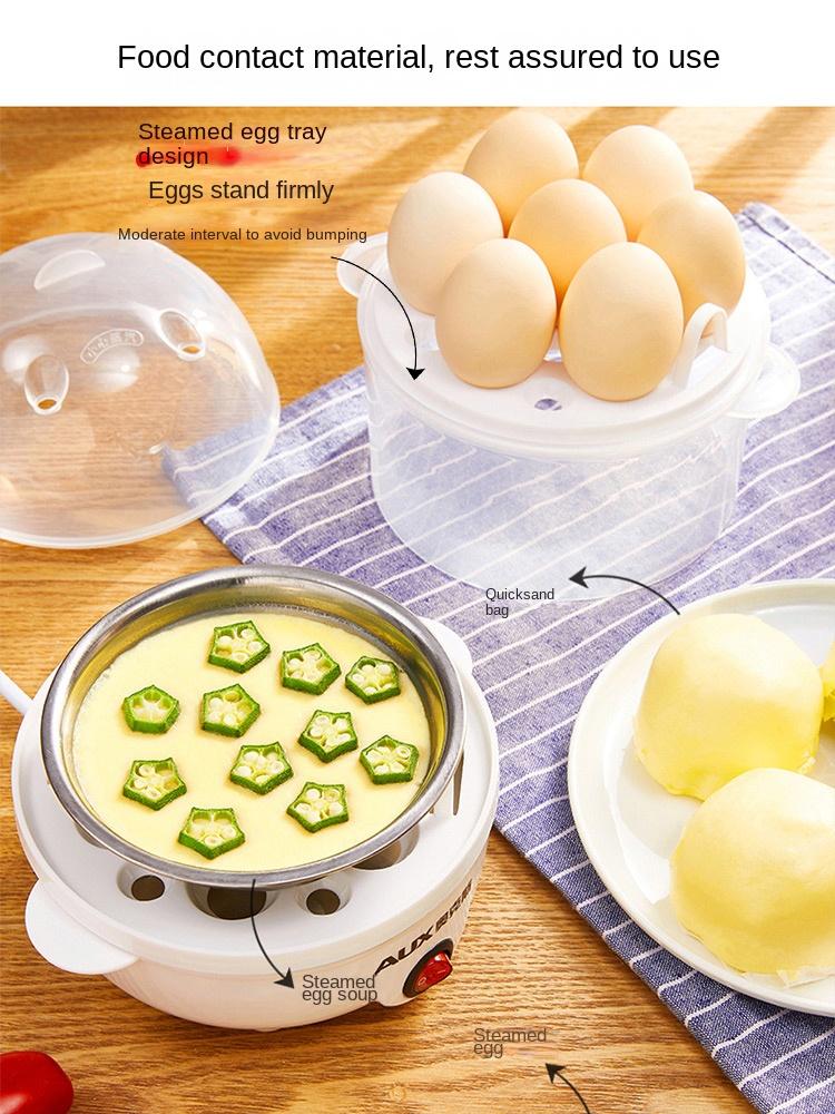 220V 1 Layer/2 Layers Automatic Shut-off Egg Steamer with Multi-function Mini Food Steaming Cooker Egg Boiler