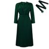 Women's Plus Size Elegant Pleated Dress - Solid Color, African Design, New Style