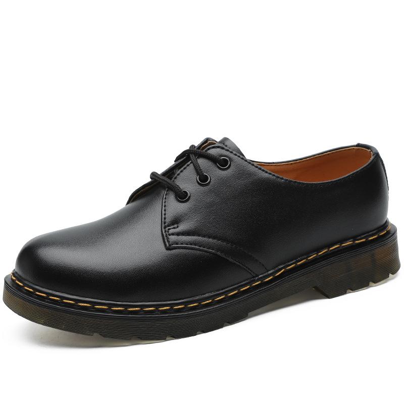 

1 Low-top Martin shoes men s leather large-size short boots round-headed men s and women s couple casual tooling shoes 46 чорний
