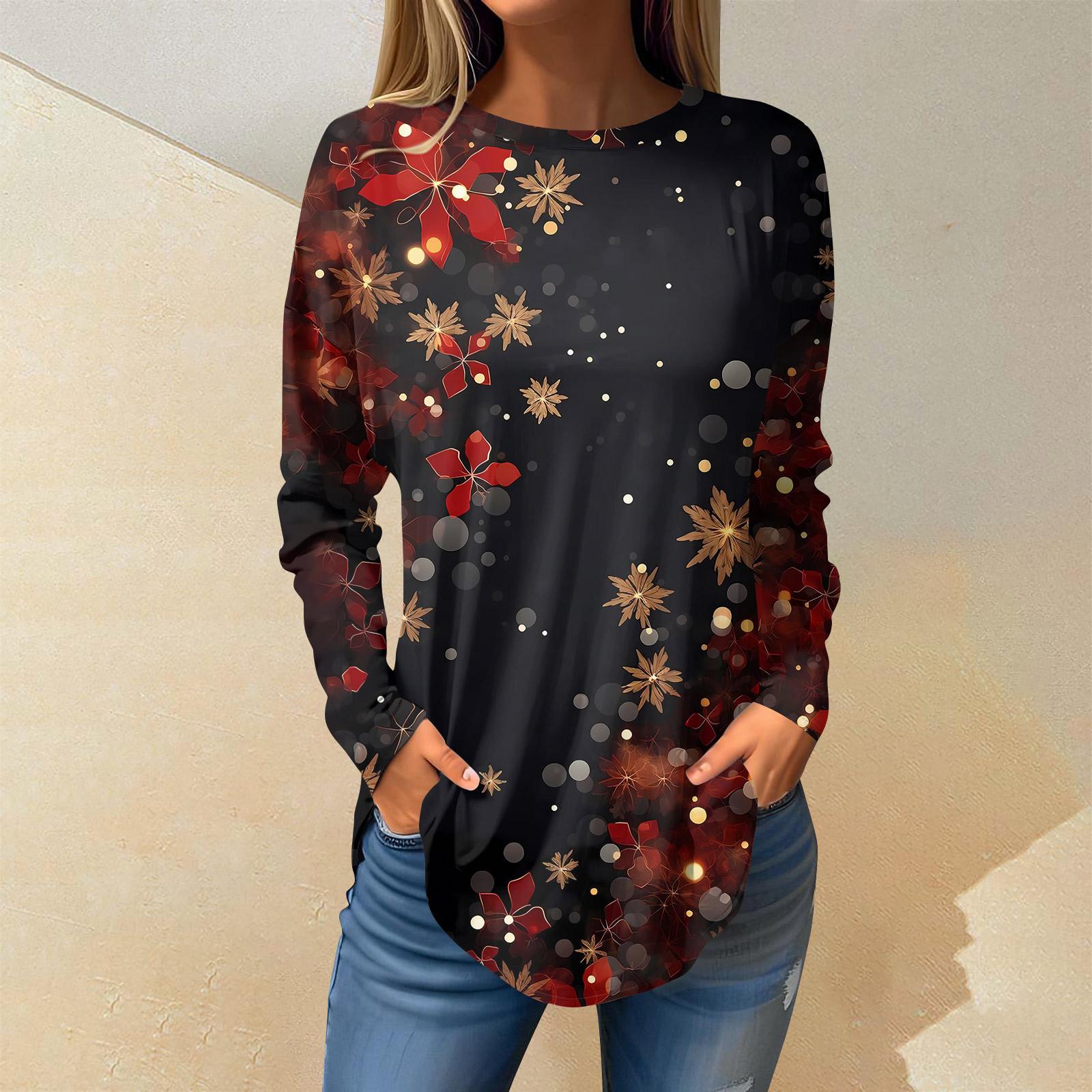 

Модные женские повседневные топы с длинными рукавами и круглым вырезом с принтом XXXL чёрный