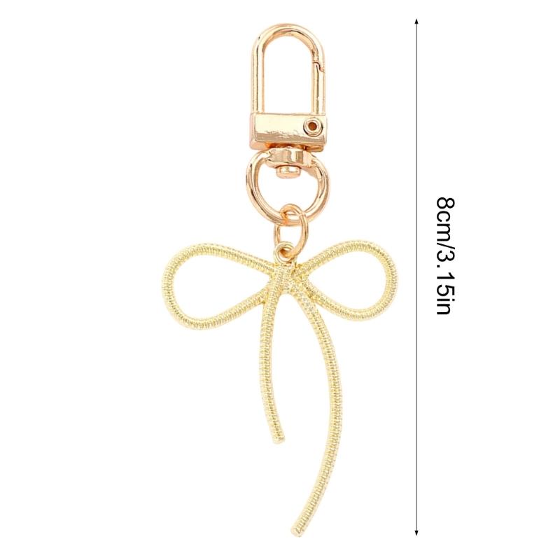 Fashion Bowknot Keyholders Lovely Bows Keychain Metal Keyrings Creative Bag Charm Handbag Charm for Women Girls