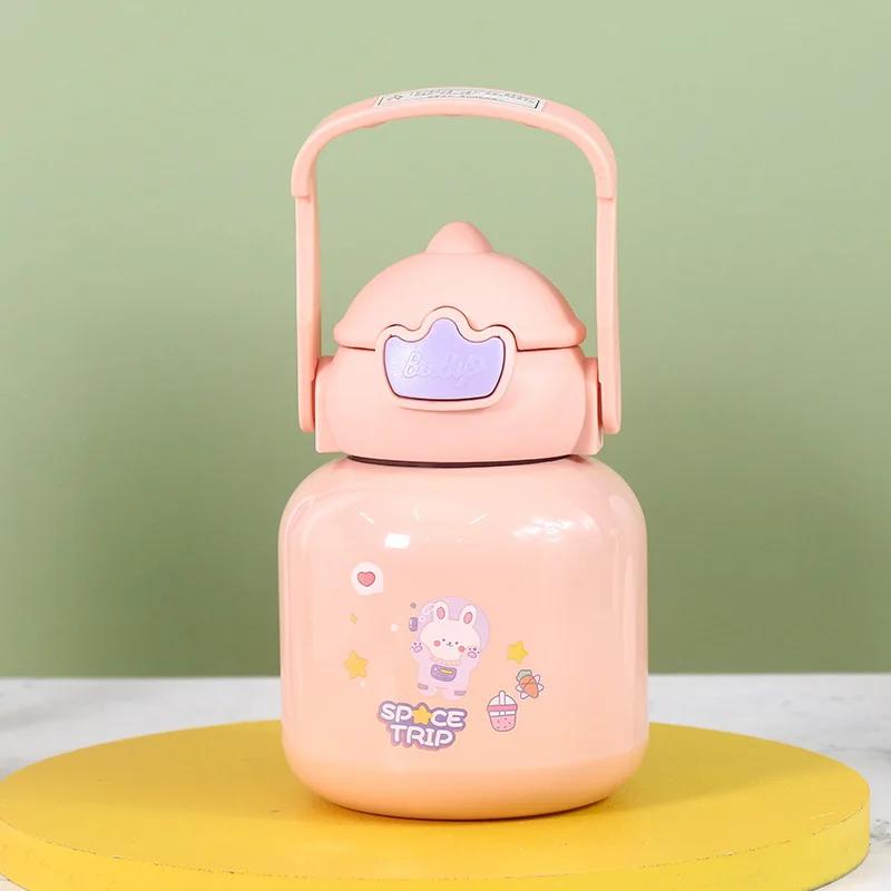Cartoon Duck Mouth Set Children's 316 Stainless Steel Big Belly Cup Straw Handle Vacuum Second Generation QQ Vacuum Cup