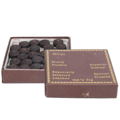 50pcsbox 12mm Cue Tips Kit Snooker Red Leather Cue Stick Tips for Pool Eight Nine Ball
