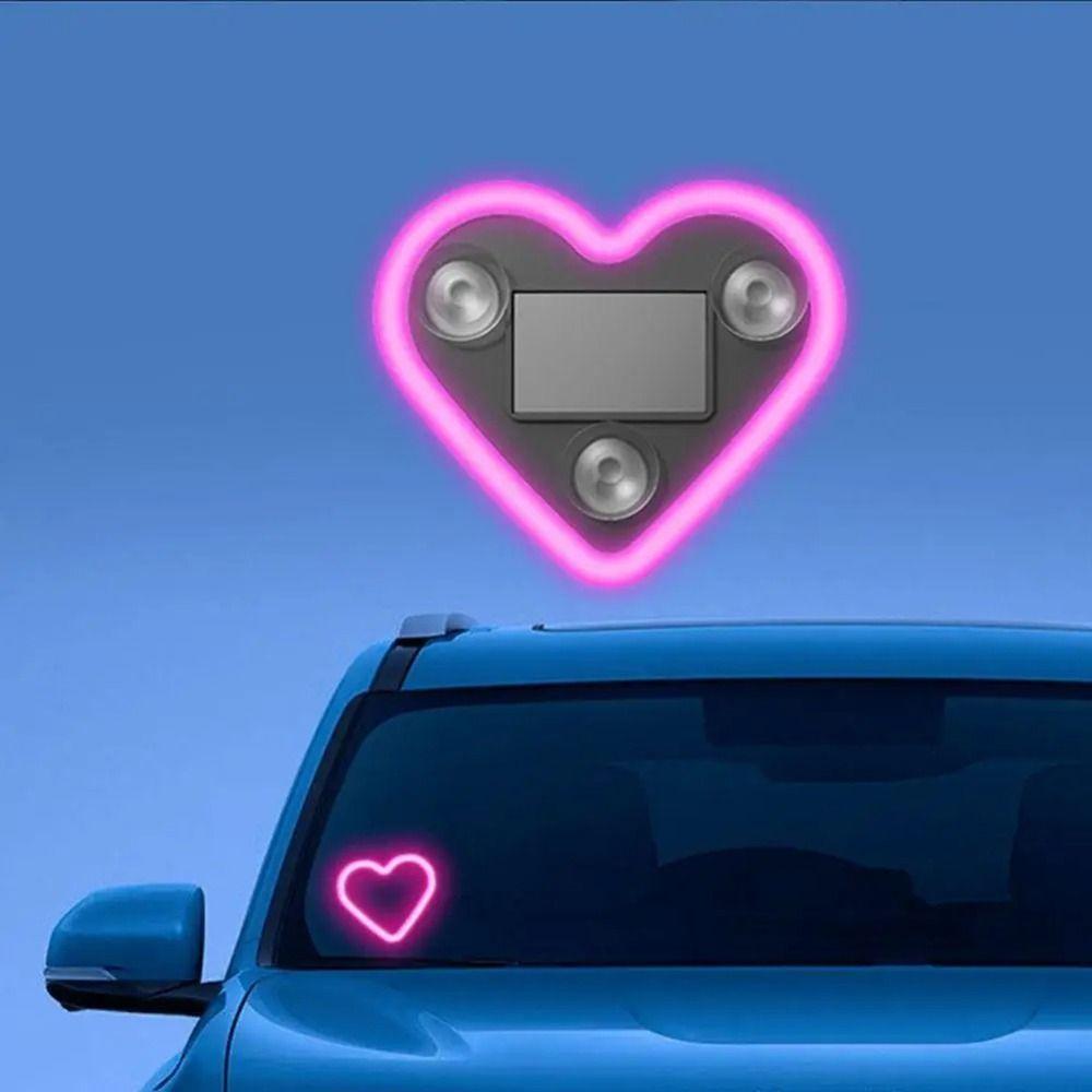 Wireless Heart-shaped Neon Light LED Illumination Car Interior Atmosphere Lamp Motor Decoration