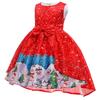 Vestido de Piano de Cetim de Desenho Animado de Natal Europeu e Americano para Meninas