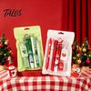 Classroom Reward Prizes for Christmas 6PCS Stationery Set Students, Cute Patterns Print Holiday Writing Pens with Accessories Practical School