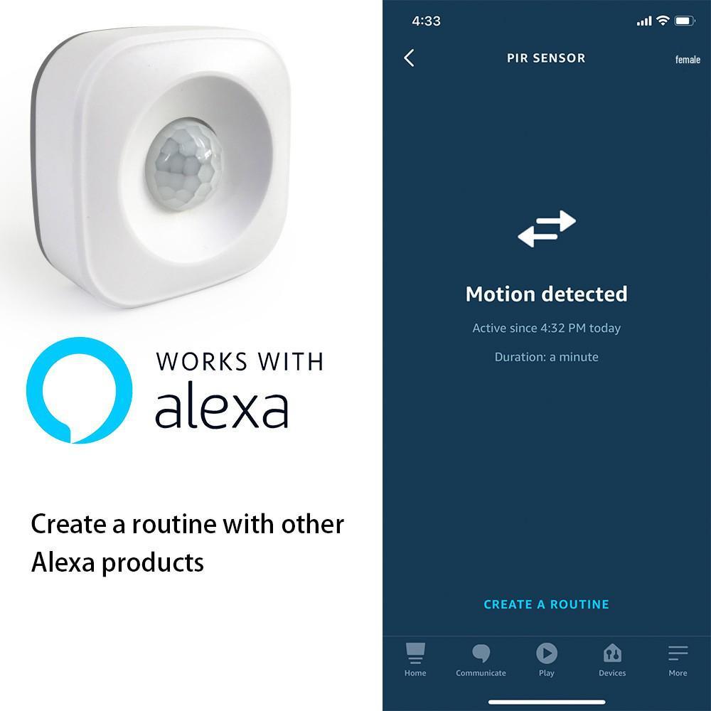 WiFi Smart Infrared Motion Sensor Alarm for Alexa-Integrated Smart Homes WiFi Sensor