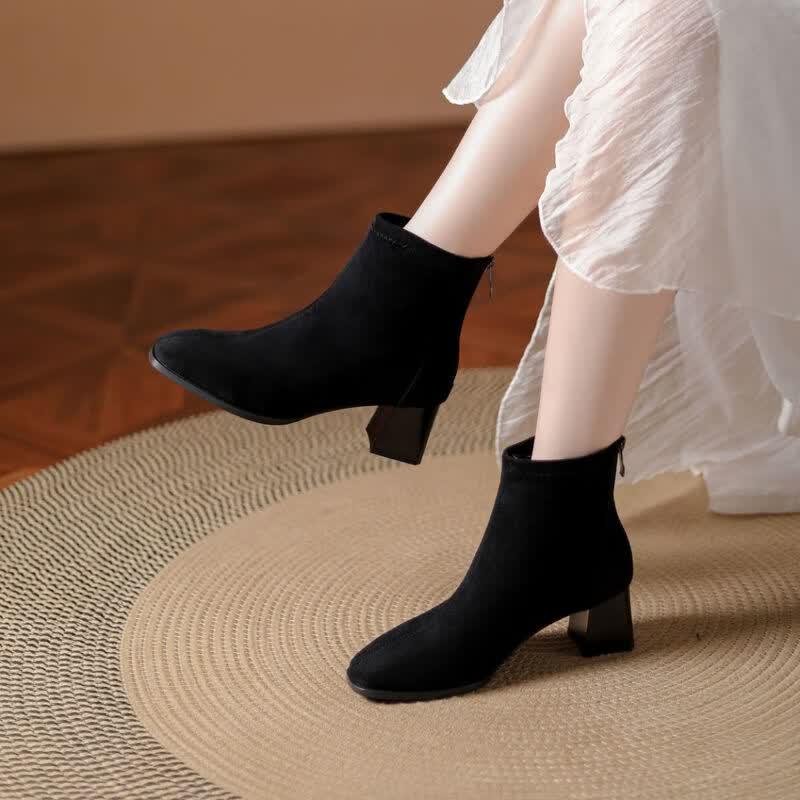 Daphne Women s Fashion Suede High-Heel Ankle Boots 35