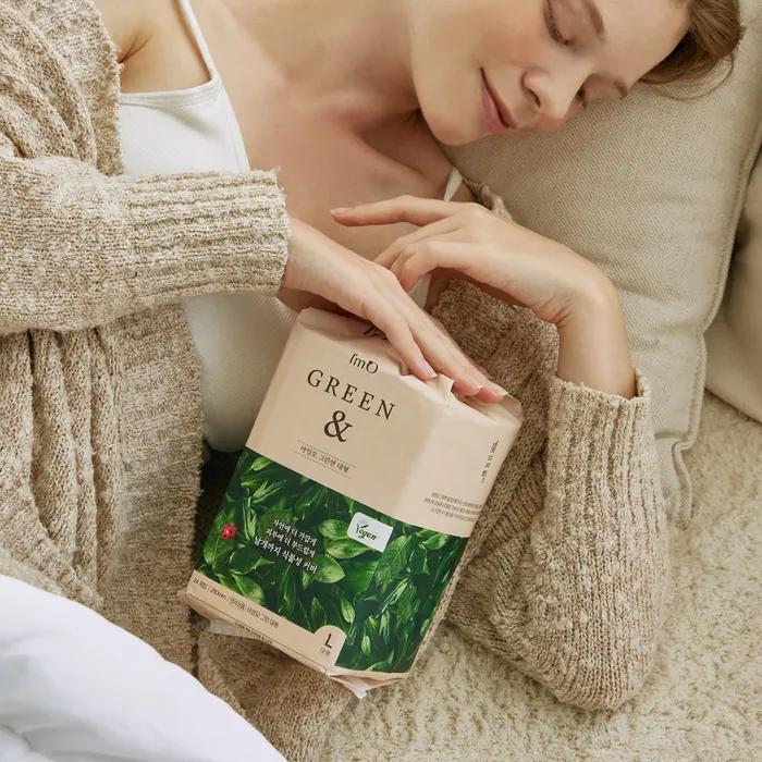 [Vegan Eco-Friendly Sanitary Napkin] I'm Oh Green & Large Capacity Sanitary Napkin Large 24P