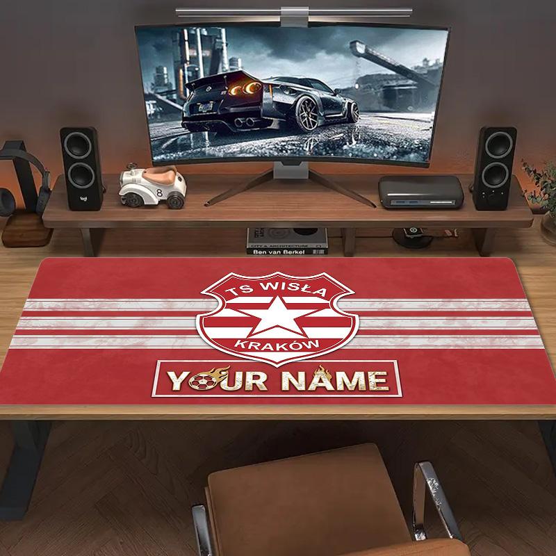TS Wisła Krakow Print Cushion Non-slip Laptop Tablet Big Mousepad XXL Mat Mini PC Playmat With Lock edge