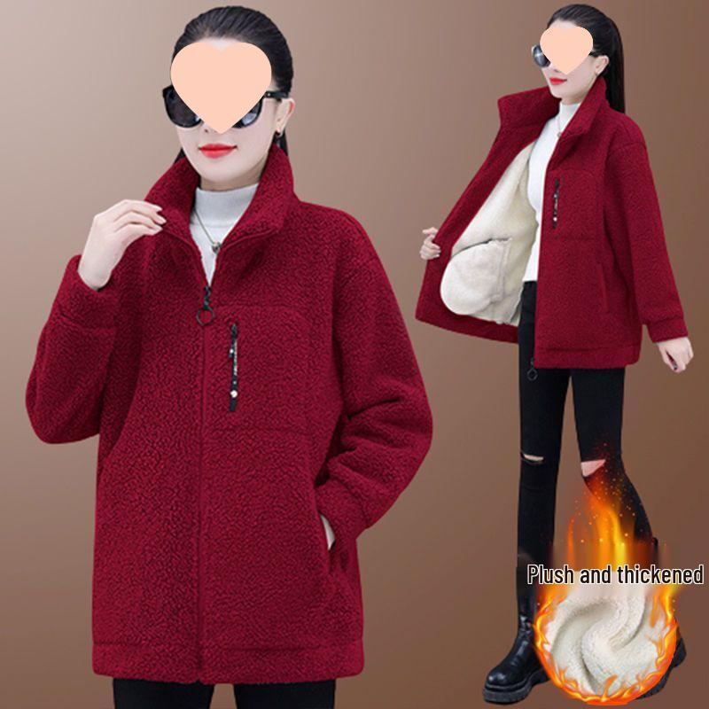 Women's Lambswool Fleece Jacket, Winter 2025 New Style - Thick, Stylish, Versatile, Plus Size, Loose Fit