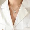 Elegant Heart Pendant Necklace with White Mother-of-Pearl and Zircon, Perfect Gift for Girlfriend or Best Friend, Internet Celebrity Style Jewelry.