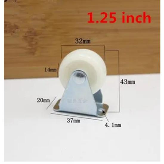 Nya 8 st 1 tum/1,5 tum/2 tum Platt Bil Fast Hjul Tyst Riktbart Hjul Metall Kiselgel Material DIY Modell Delar