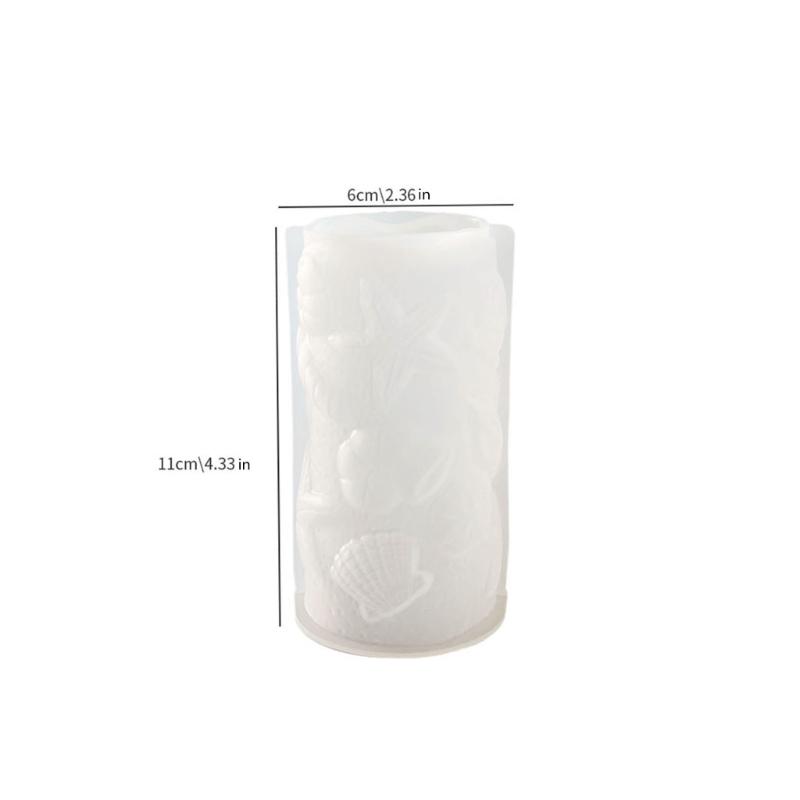 Cylinder Candle Molds for Crafting Candle Soap Gypsum Decorations, Ocean Theme Candle Molds for Epoxy Resin Casting